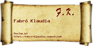 Fabró Klaudia névjegykártya