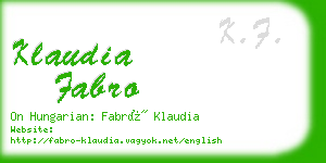 klaudia fabro business card